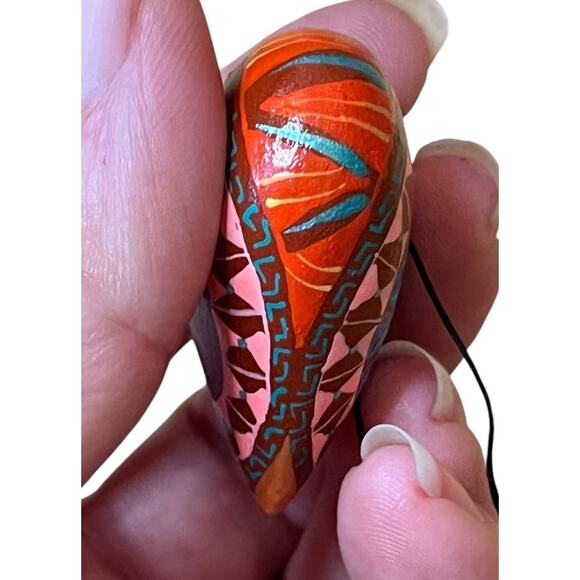 Set of 5 Handmade Alebrije Hearts Wood Mini Hanging Ornaments 1.5” - Picture 11 of 12